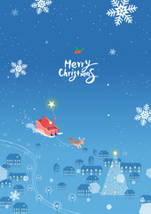 Fototapeta na wymiar Merry Christmas Landscape / Christmas illustration
