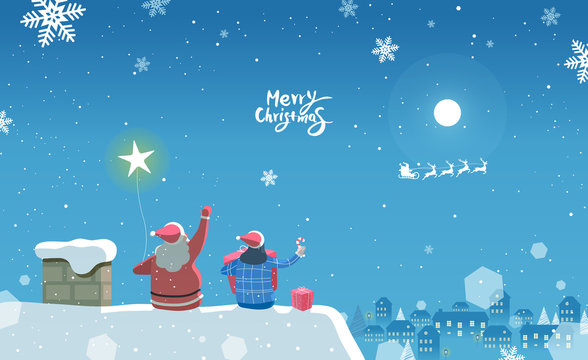 Merry Christmas Landscape / Christmas illustration