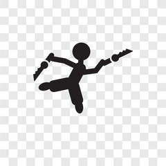 Knife Throwing man vector icon isolated on transparent background, Knife Throwing man transparency logo design
