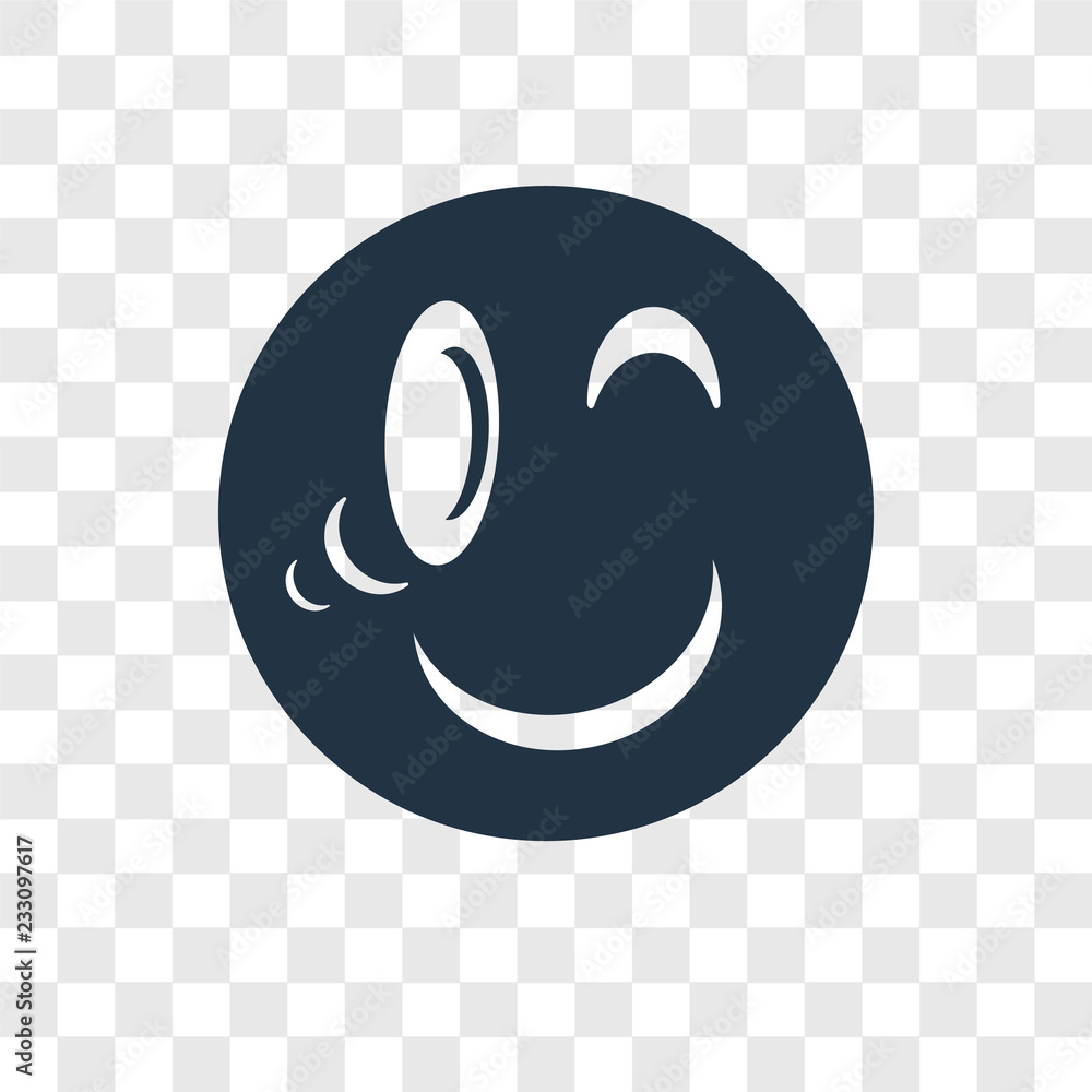 Poster wink vector icon isolated on transparent background, wink transparency logo design