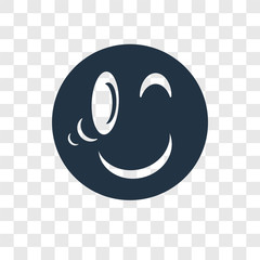 Wink vector icon isolated on transparent background, Wink transparency logo design
