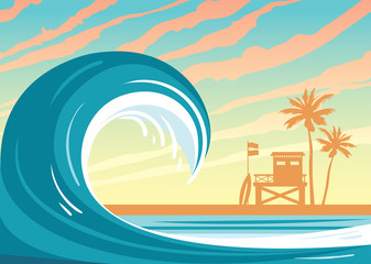 Wave, sea, lifeguard station - 233097634
