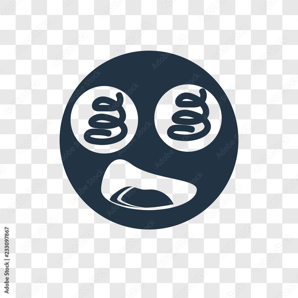 Poster hypnotized vector icon isolated on transparent background, hypnotized transparency logo design