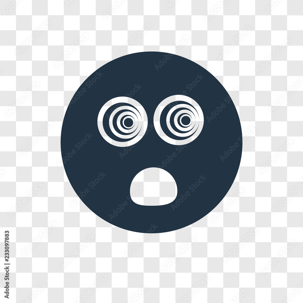 Poster hypnotized vector icon isolated on transparent background, hypnotized transparency logo design