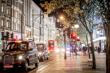 Oxford street decorated for Christmas
