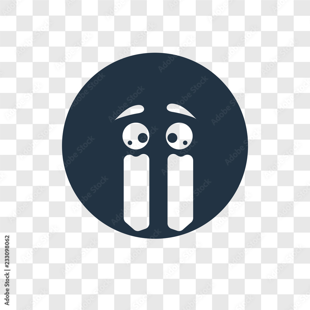 Poster crying vector icon isolated on transparent background, crying transparency logo design