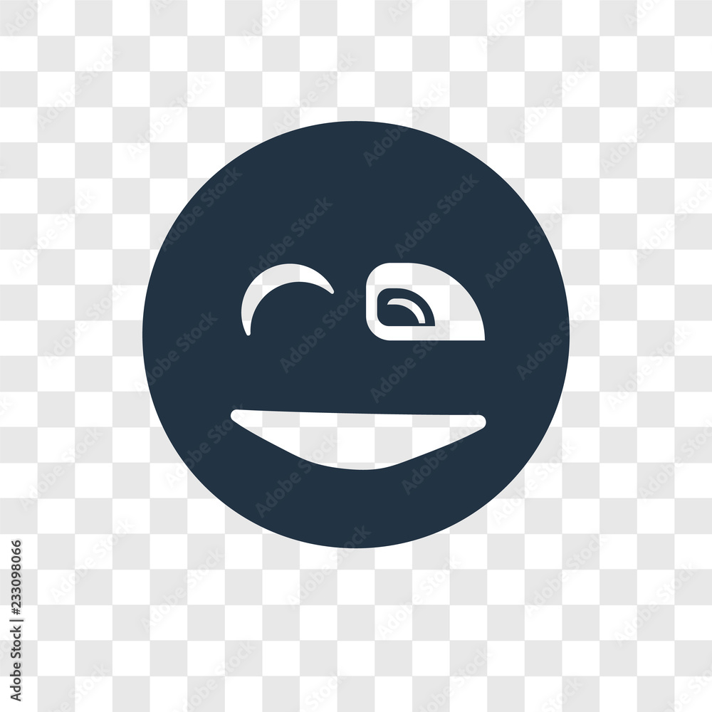 Poster wink vector icon isolated on transparent background, wink transparency logo design