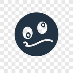 Confused vector icon isolated on transparent background, Confused transparency logo design