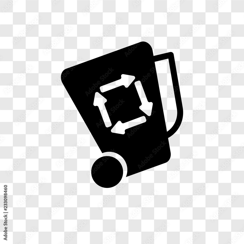 Poster garbage cleanin vector icon isolated on transparent background, garbage cleanin transparency logo de