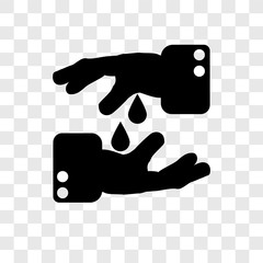Washing hand vector icon isolated on transparent background, Washing hand transparency logo design