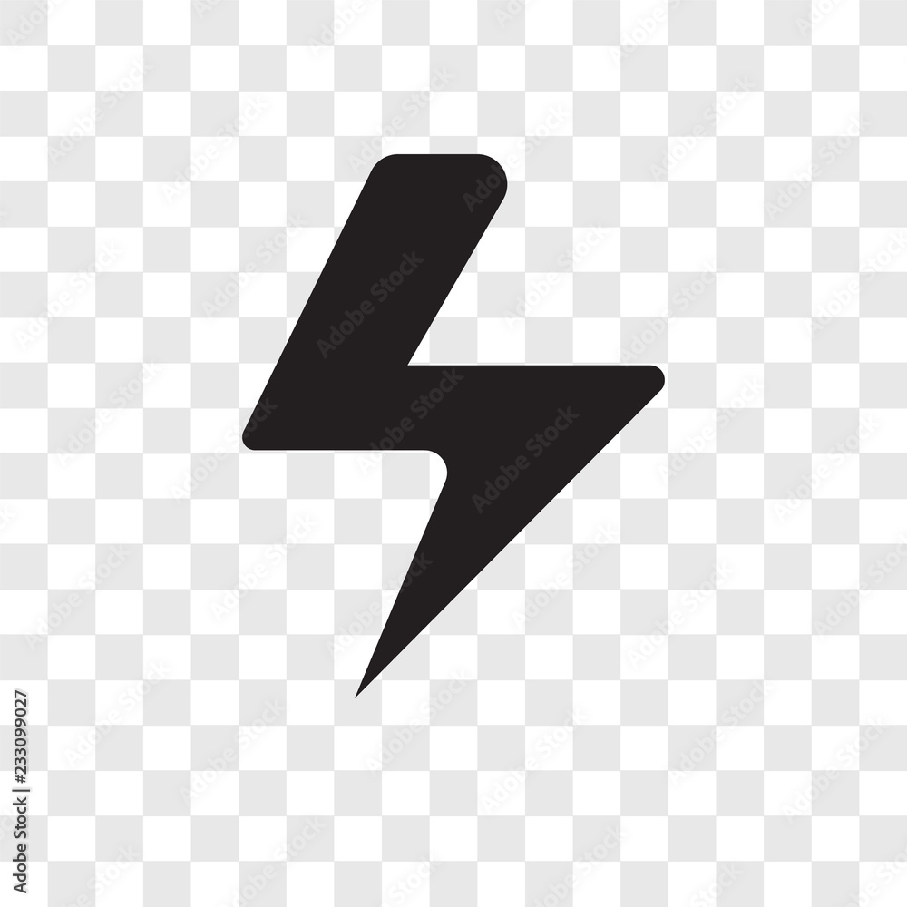 Poster flash vector icon isolated on transparent background, flash transparency logo design
