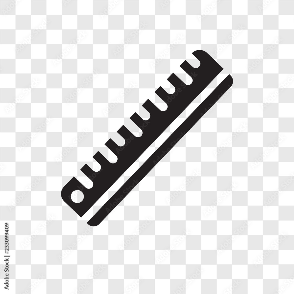 Poster ruler vector icon isolated on transparent background, ruler transparency logo design