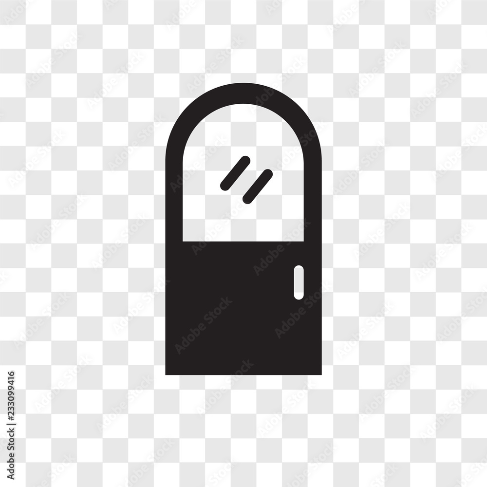 Poster door vector icon isolated on transparent background, door transparency logo design