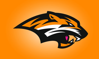 Logo of yellow wildcat or panther for a sport team © Richard