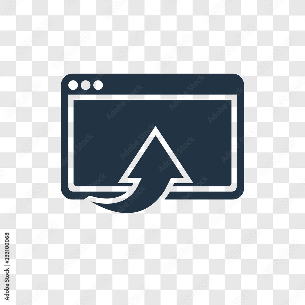 Poster browser vector icon isolated on transparent background, browser transparency logo design