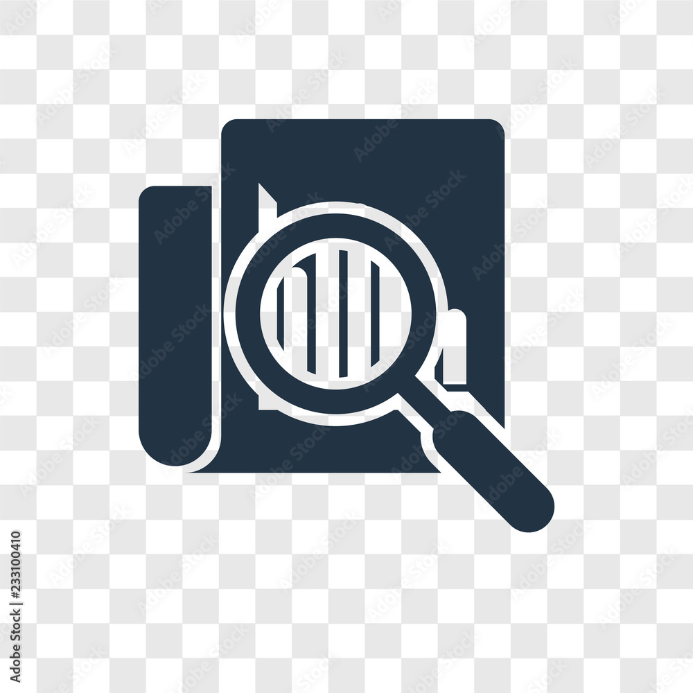 Poster analytics vector icon isolated on transparent background, analytics transparency logo design