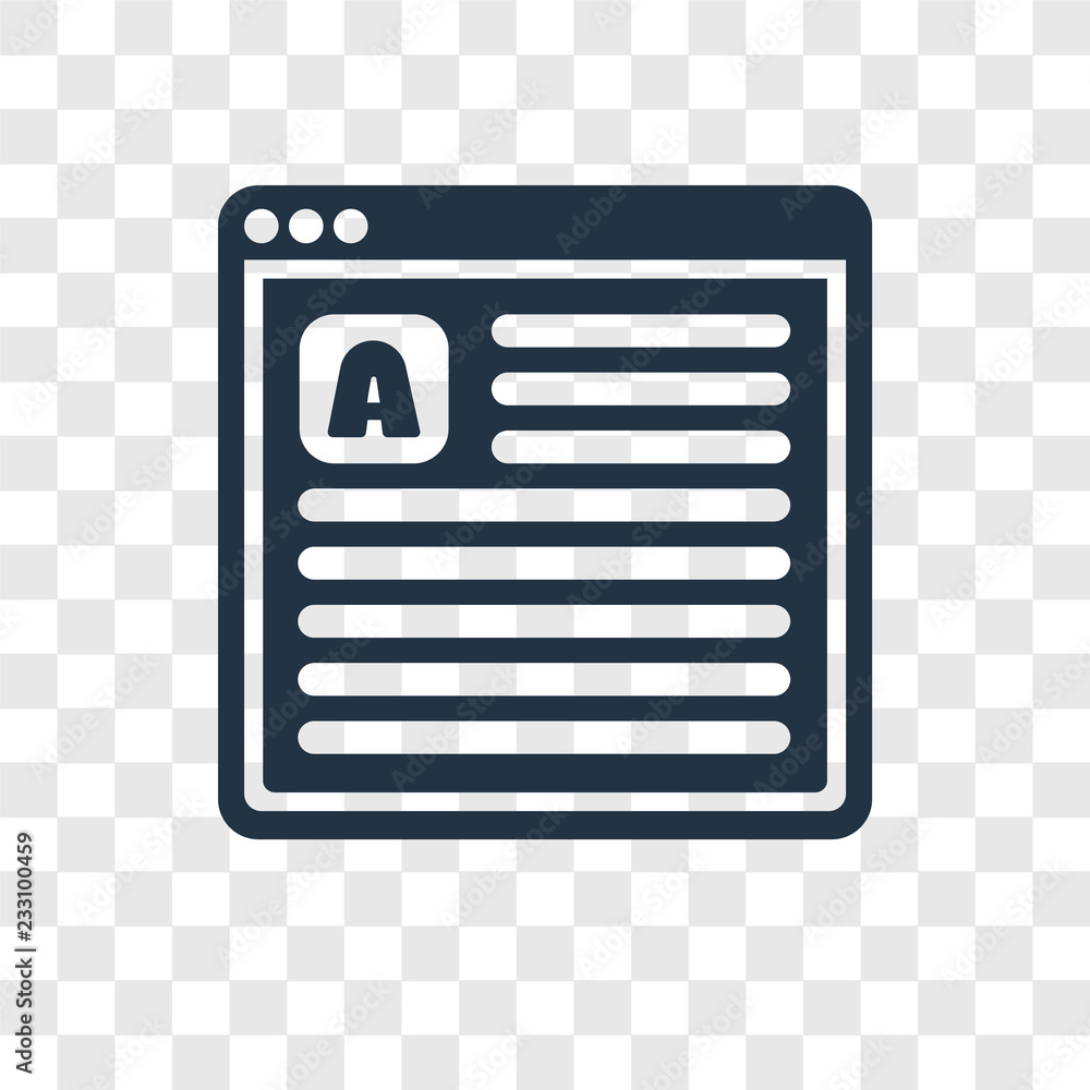 Poster post vector icon isolated on transparent background, post transparency logo design