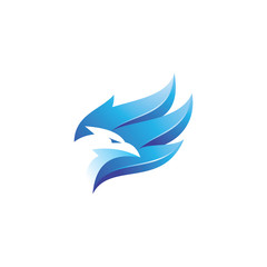 Modern gradient, eagle, falcon, hawk bird and wing logo