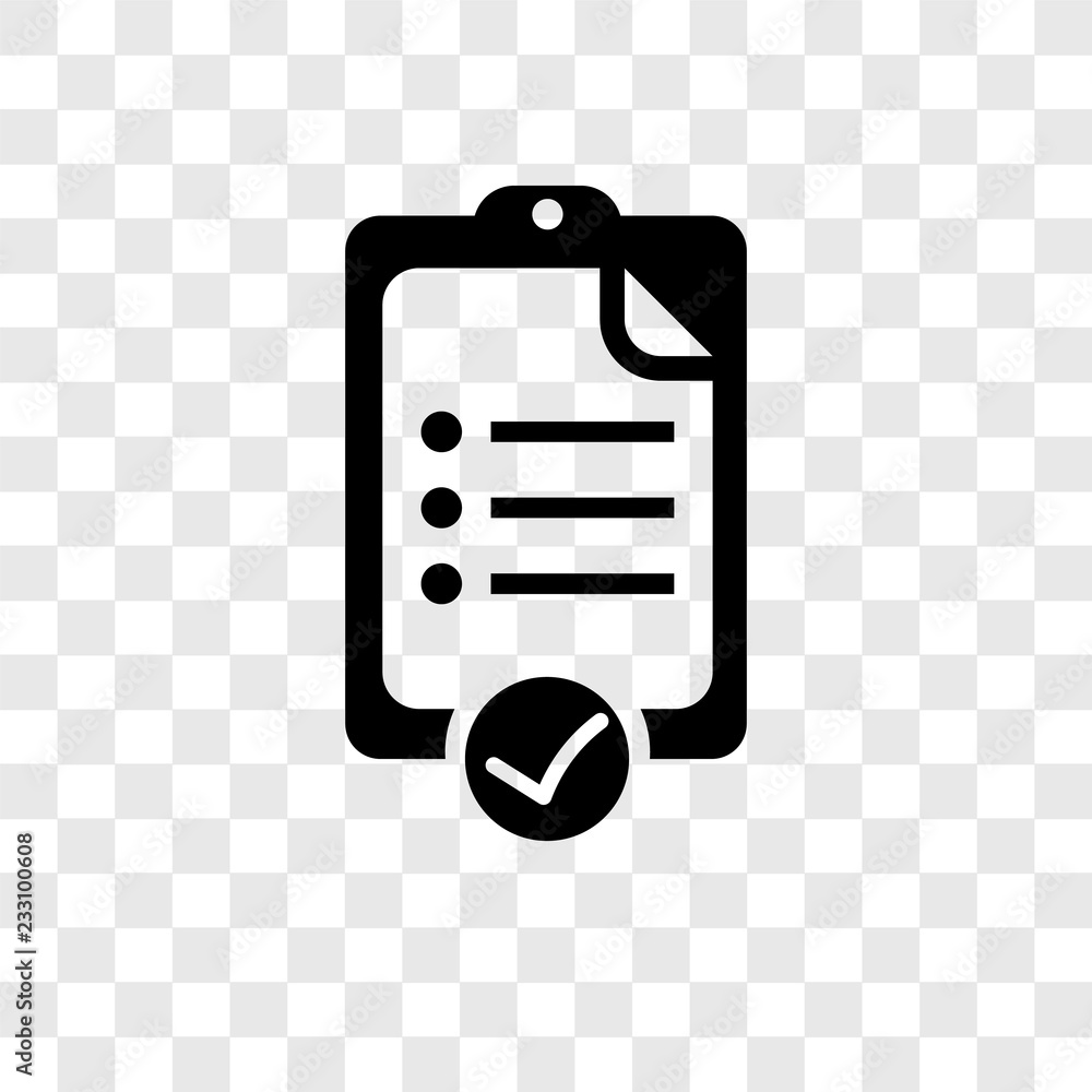 Poster clipboard vector icon isolated on transparent background, clipboard transparency logo design