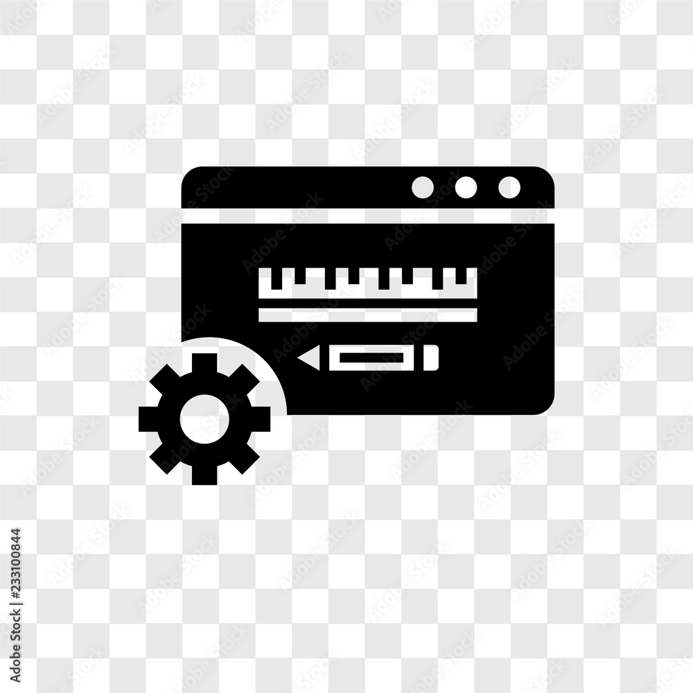Poster prototype vector icon isolated on transparent background, prototype transparency logo design