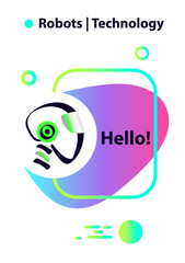 Graphic design trend modern logotype. Artificial intelligence te