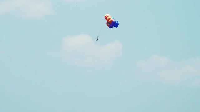 Parasailing in Honolulu on the Island of Oahu, Hawaii.
