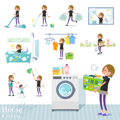 flat type Short hair women Sportswear_housekeeping