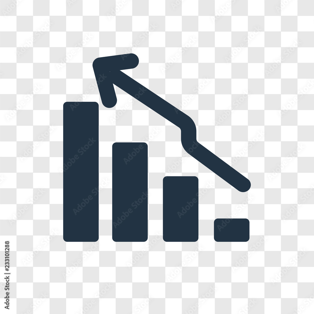Poster bar chart vector icon isolated on transparent background, bar chart transparency logo design