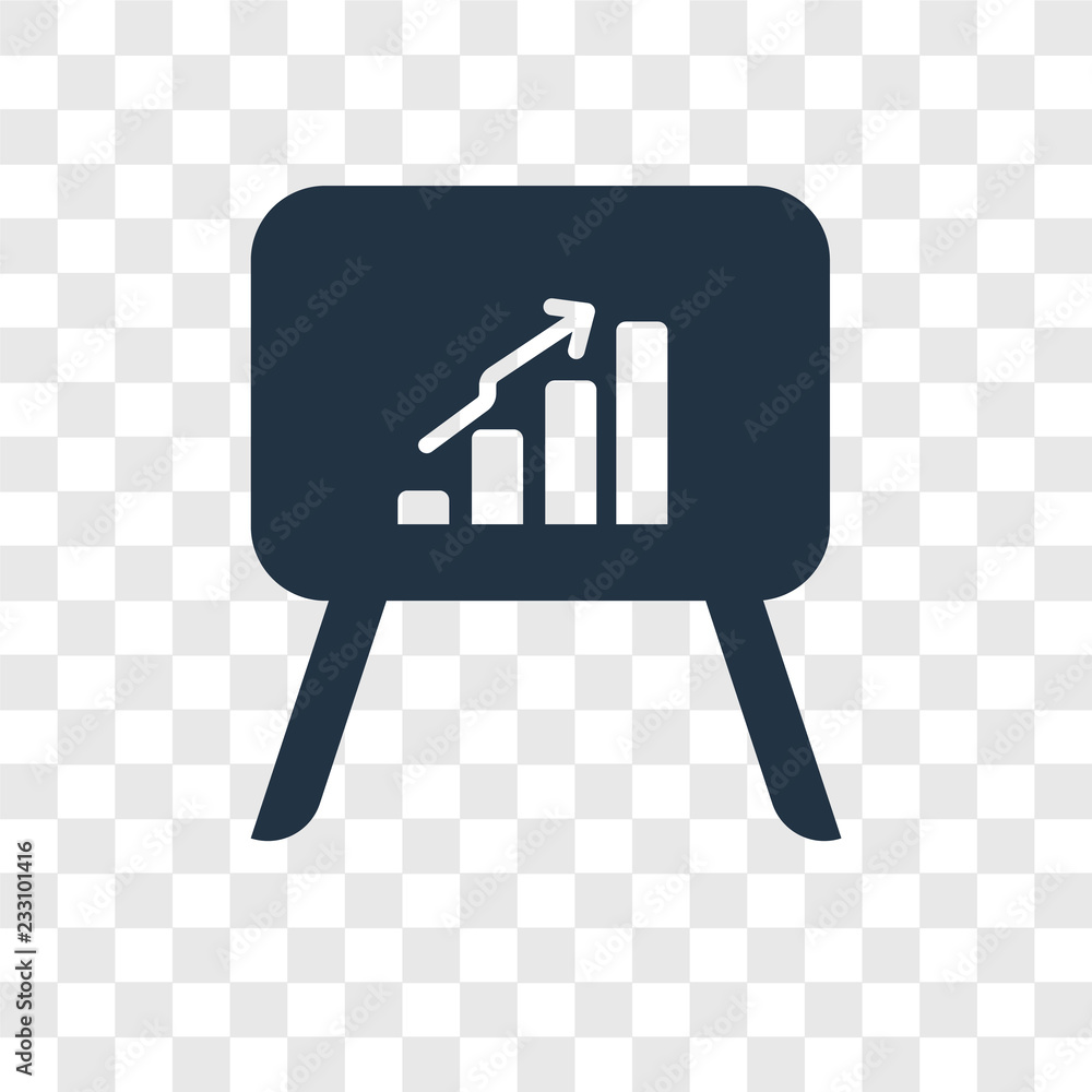 Poster line chart vector icon isolated on transparent background, line chart transparency logo design