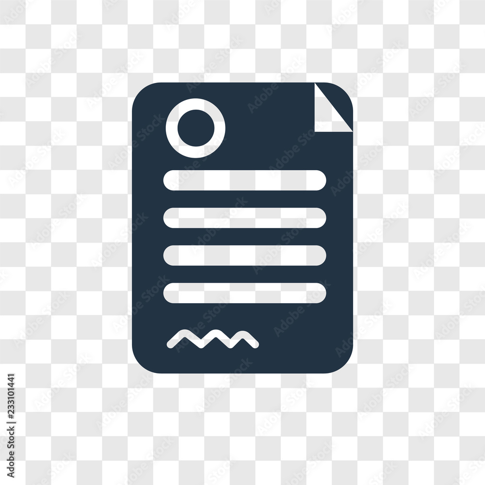 Poster contract vector icon isolated on transparent background, contract transparency logo design