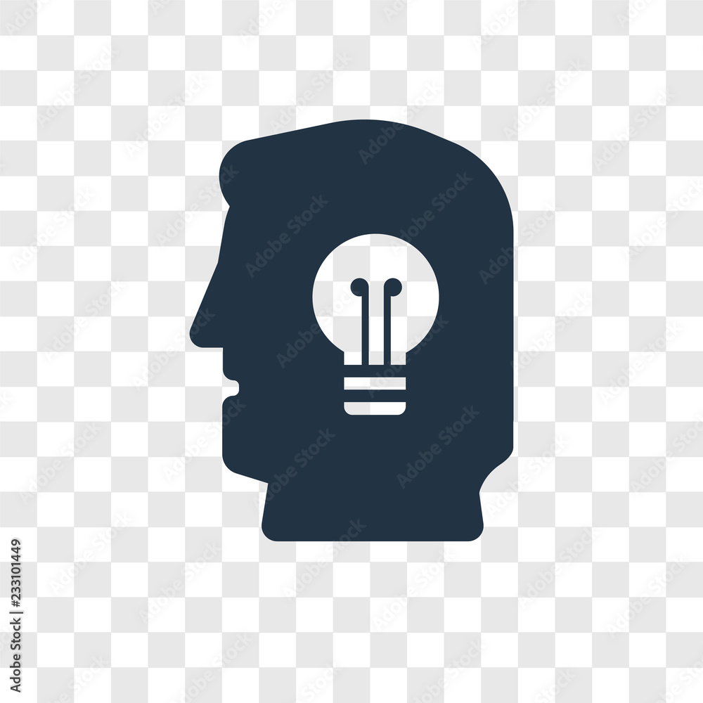 Poster idea vector icon isolated on transparent background, idea transparency logo design