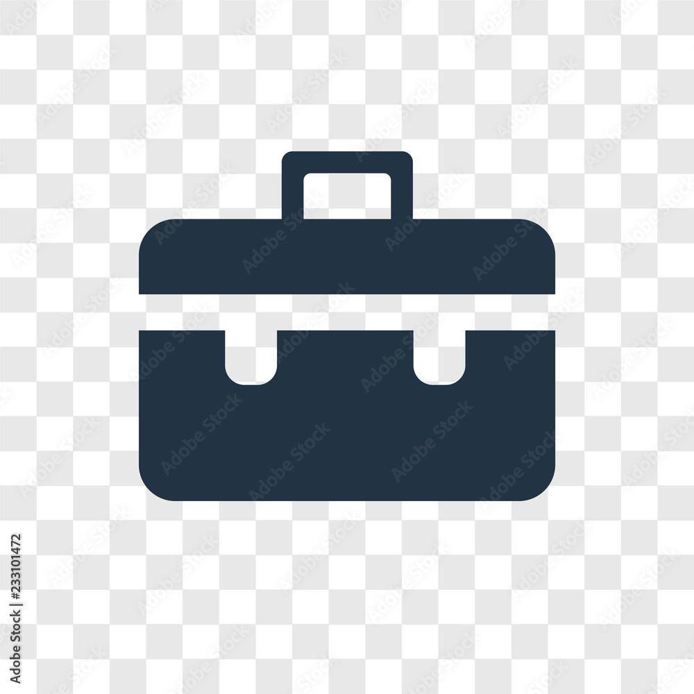 Poster briefcase vector icon isolated on transparent background, briefcase transparency logo design