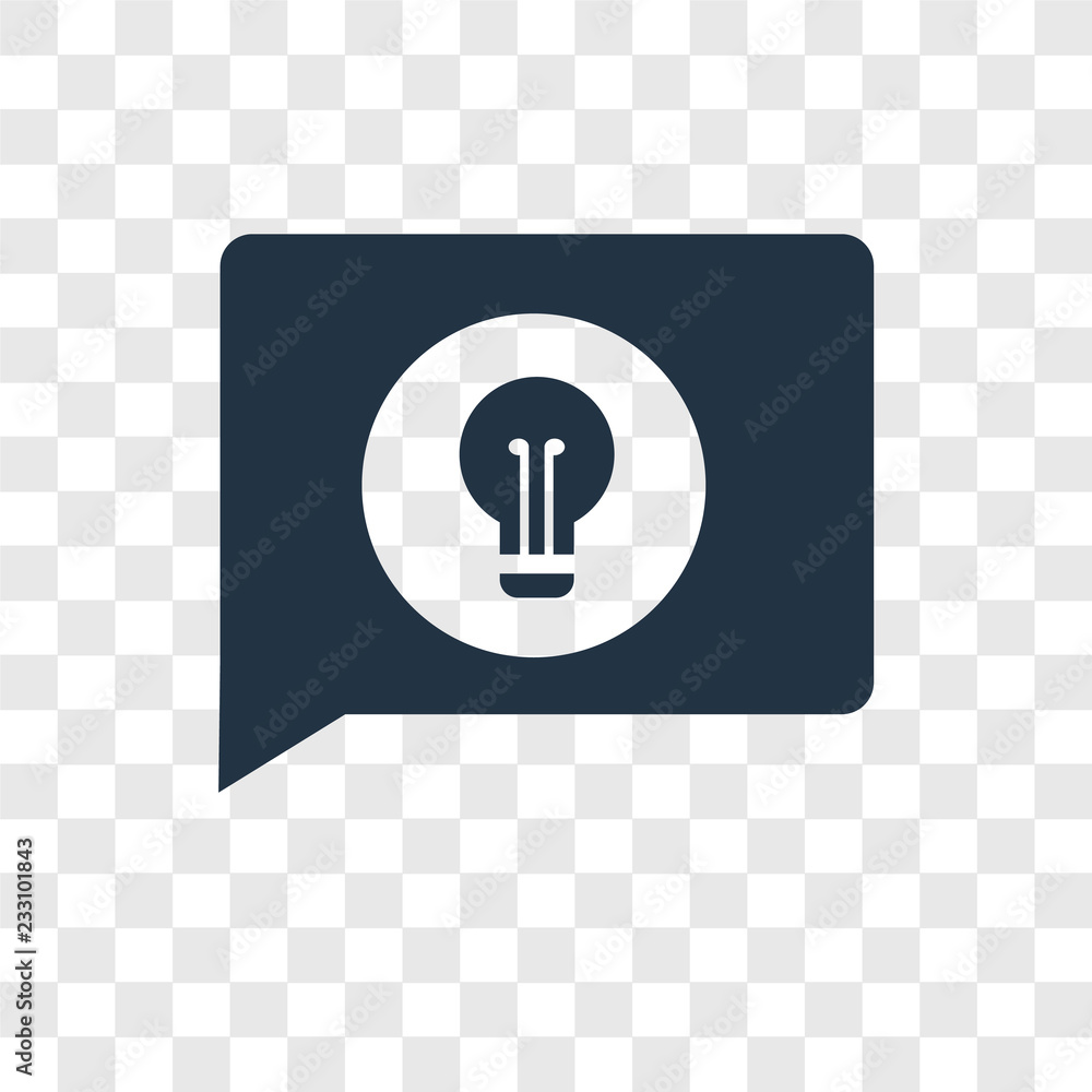 Poster speech bubble vector icon isolated on transparent background, speech bubble transparency logo design
