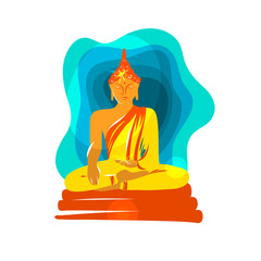 Sketch image Buddha.  Template for your design banner, posters,