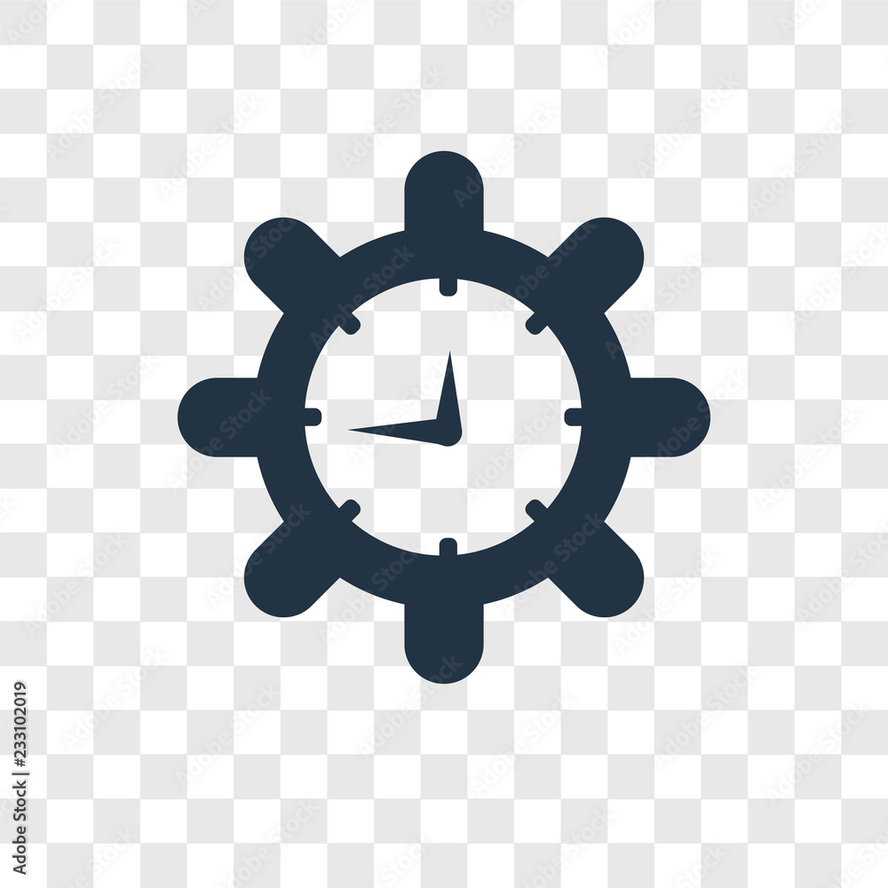Poster clock vector icon isolated on transparent background, clock transparency logo design