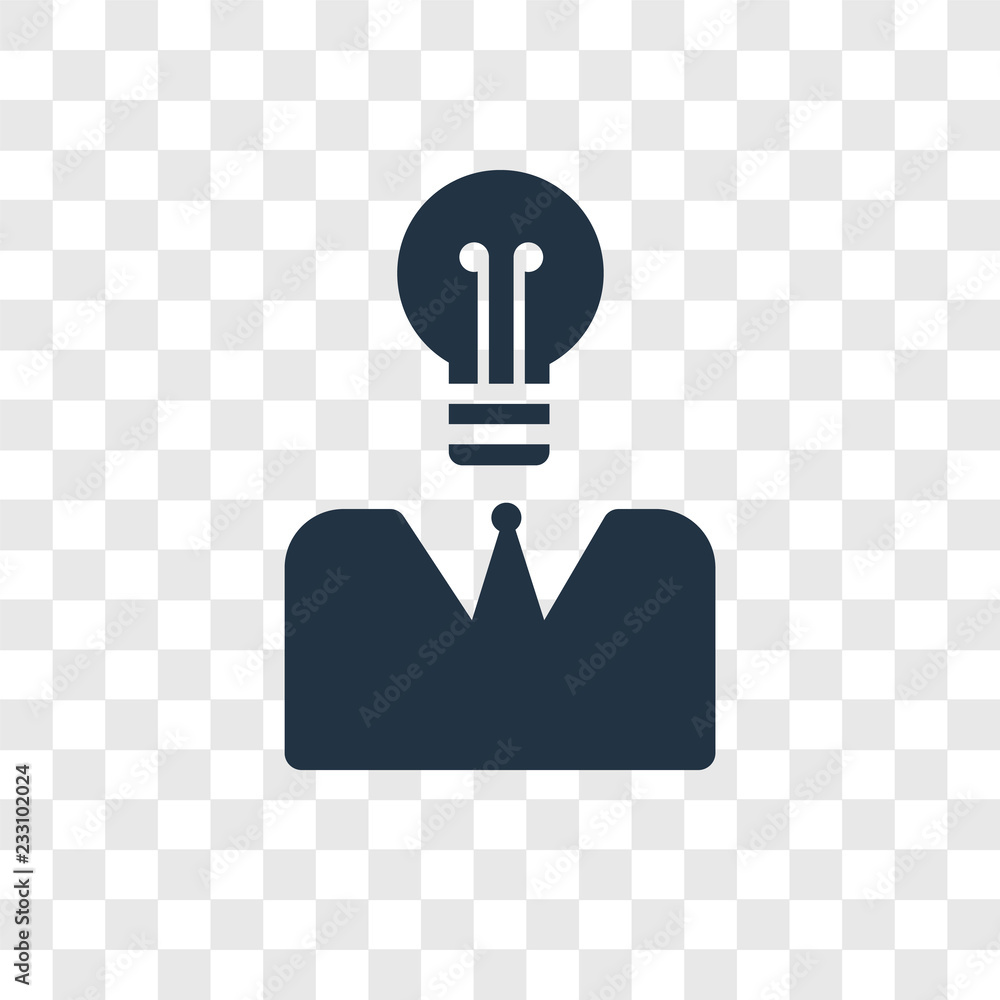 Poster idea vector icon isolated on transparent background, idea transparency logo design