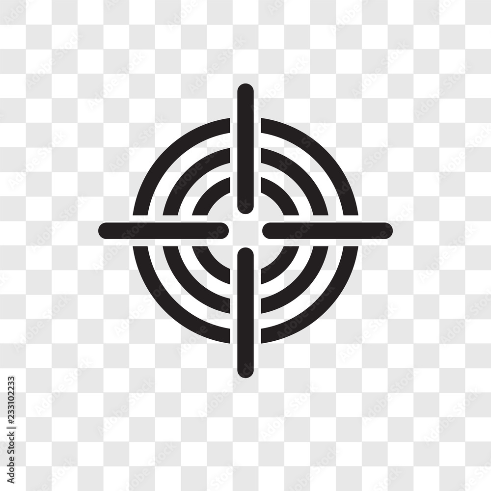 Poster target vector icon isolated on transparent background, target transparency logo design