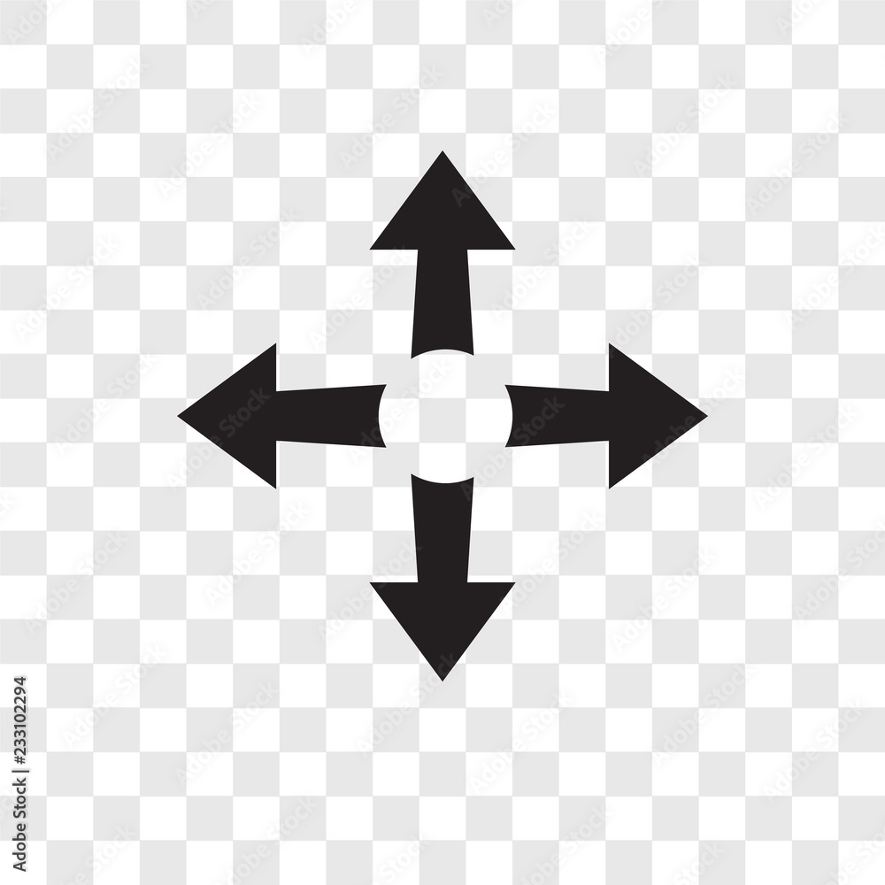 Poster move vector icon isolated on transparent background, move transparency logo design