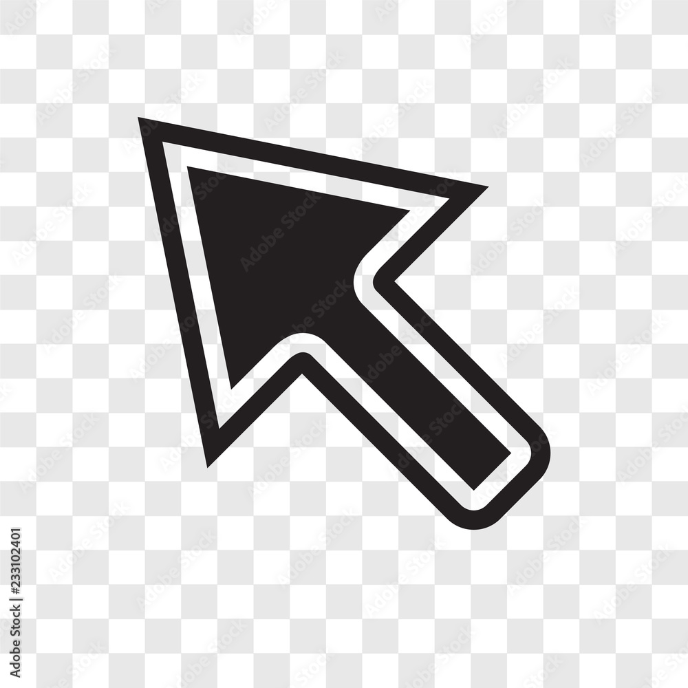 Poster cursor vector icon isolated on transparent background, cursor transparency logo design