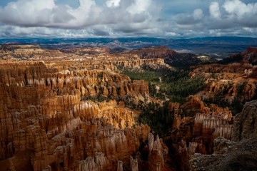Beautiful aerial view of the bryce canyon national park