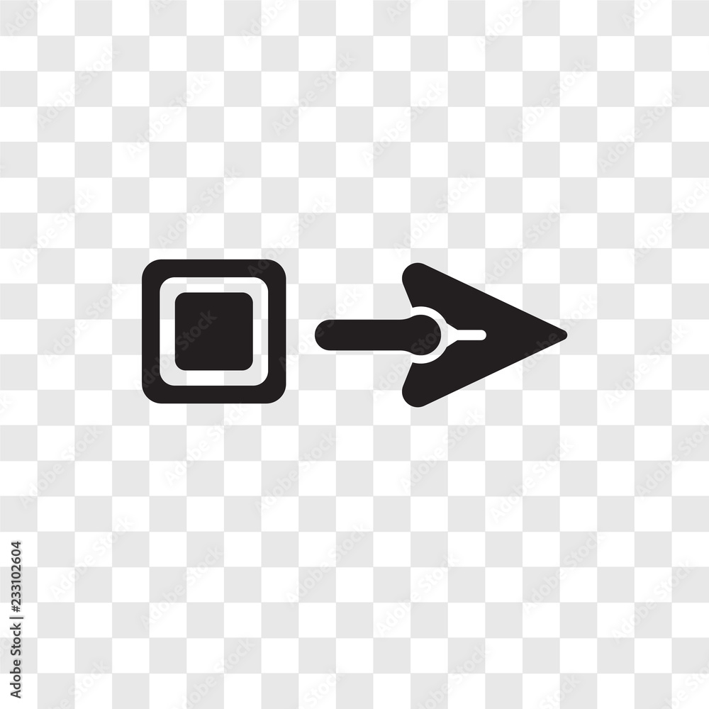 Poster move vector icon isolated on transparent background, move transparency logo design