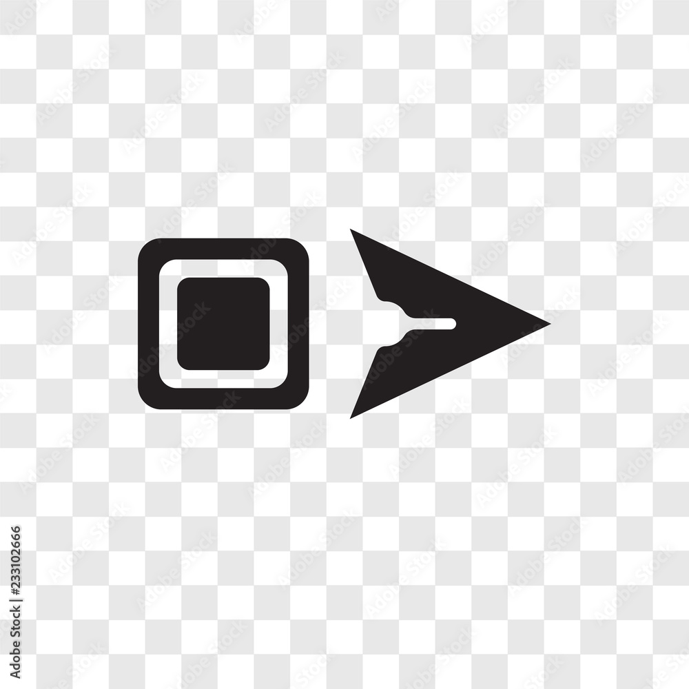Poster move vector icon isolated on transparent background, move transparency logo design
