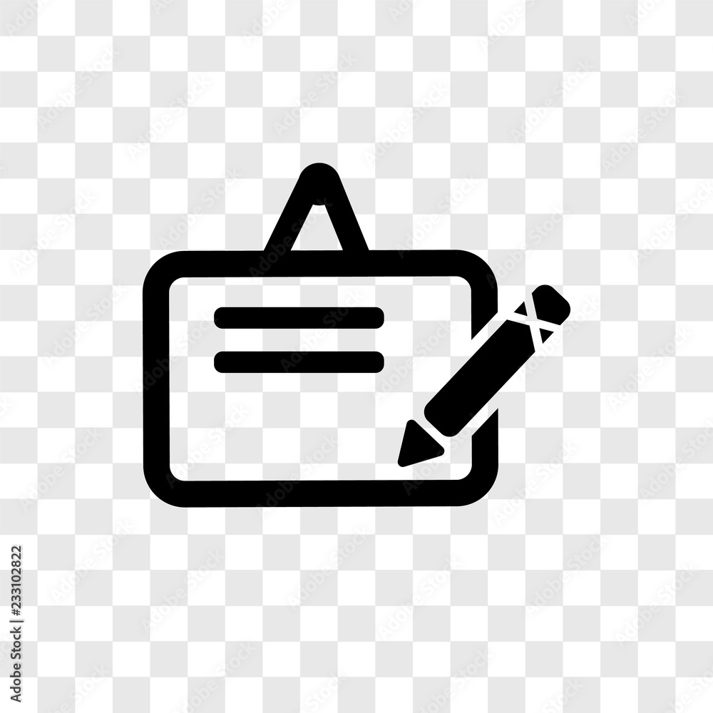 Poster clipboard vector icon isolated on transparent background, clipboard transparency logo design