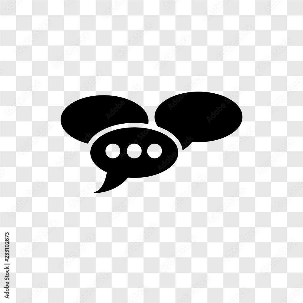 Poster conversation vector icon isolated on transparent background, conversation transparency logo design