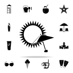 beach umbrella and sun icon. Beach holidays icons universal set for web and mobile