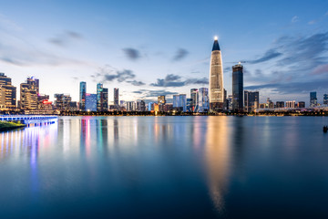 Fototapeta na wymiar Prosperous Shenzhen Bay skyline