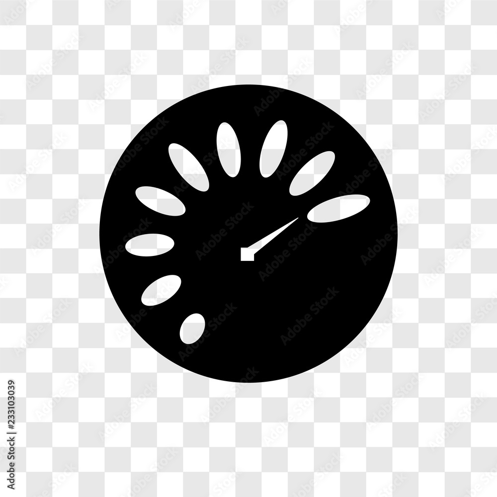Poster speedometer vector icon isolated on transparent background, speedometer transparency logo design