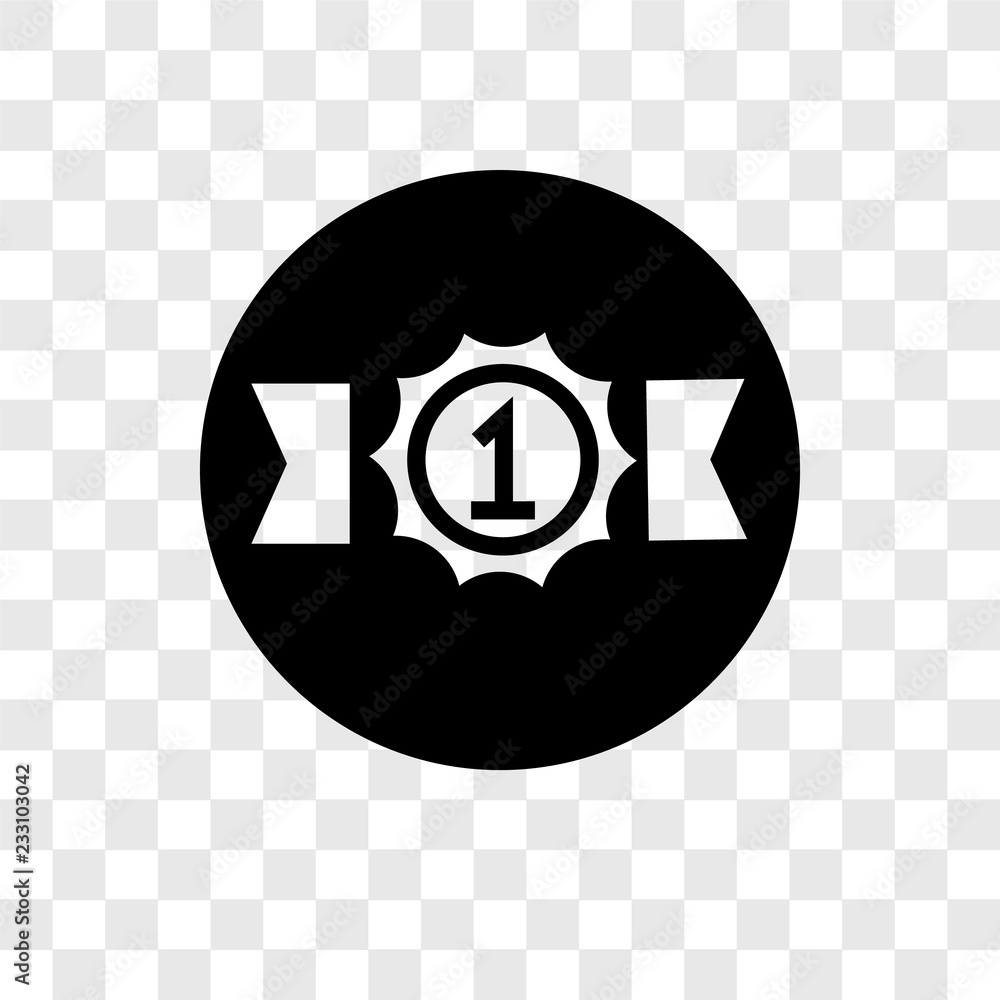 Poster number 1 vector icon isolated on transparent background, number 1 transparency logo design