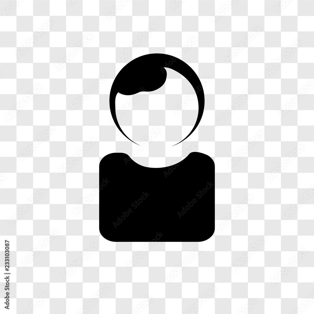 Poster user vector icon isolated on transparent background, user transparency logo design