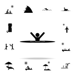 sinking at sea icon. Beach holidays icons universal set for web and mobile
